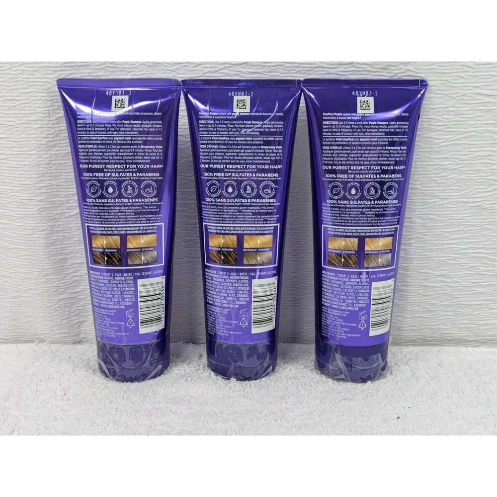 L'Oreal Paris - Ever Pure Sulfate Free Purple Conditioner - 6.8 oz - 3 Pack
